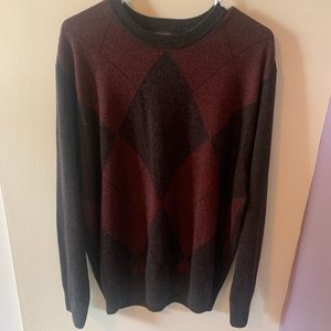 Men’s Dockers Maroon & Gray Argyle Sweater-XL
